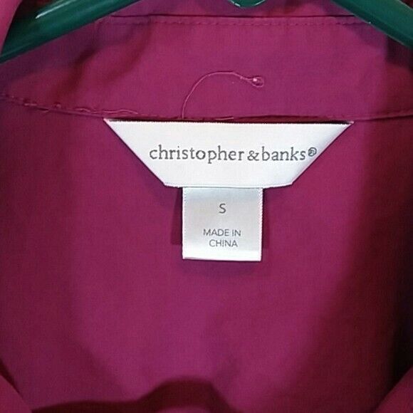 Christopher & Banks small button front collared shirt pre owned - Picture 3 of 5